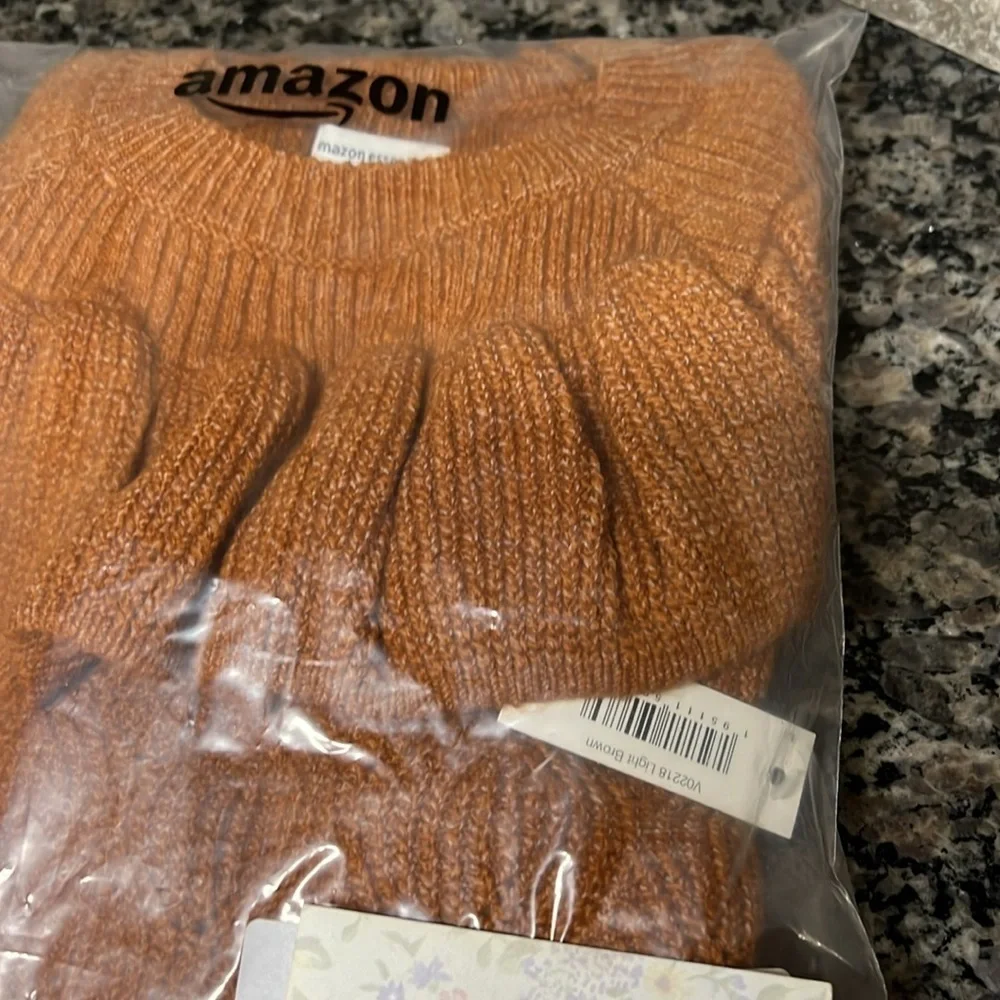 Girls soft touch Ruffle brown sweater NWT